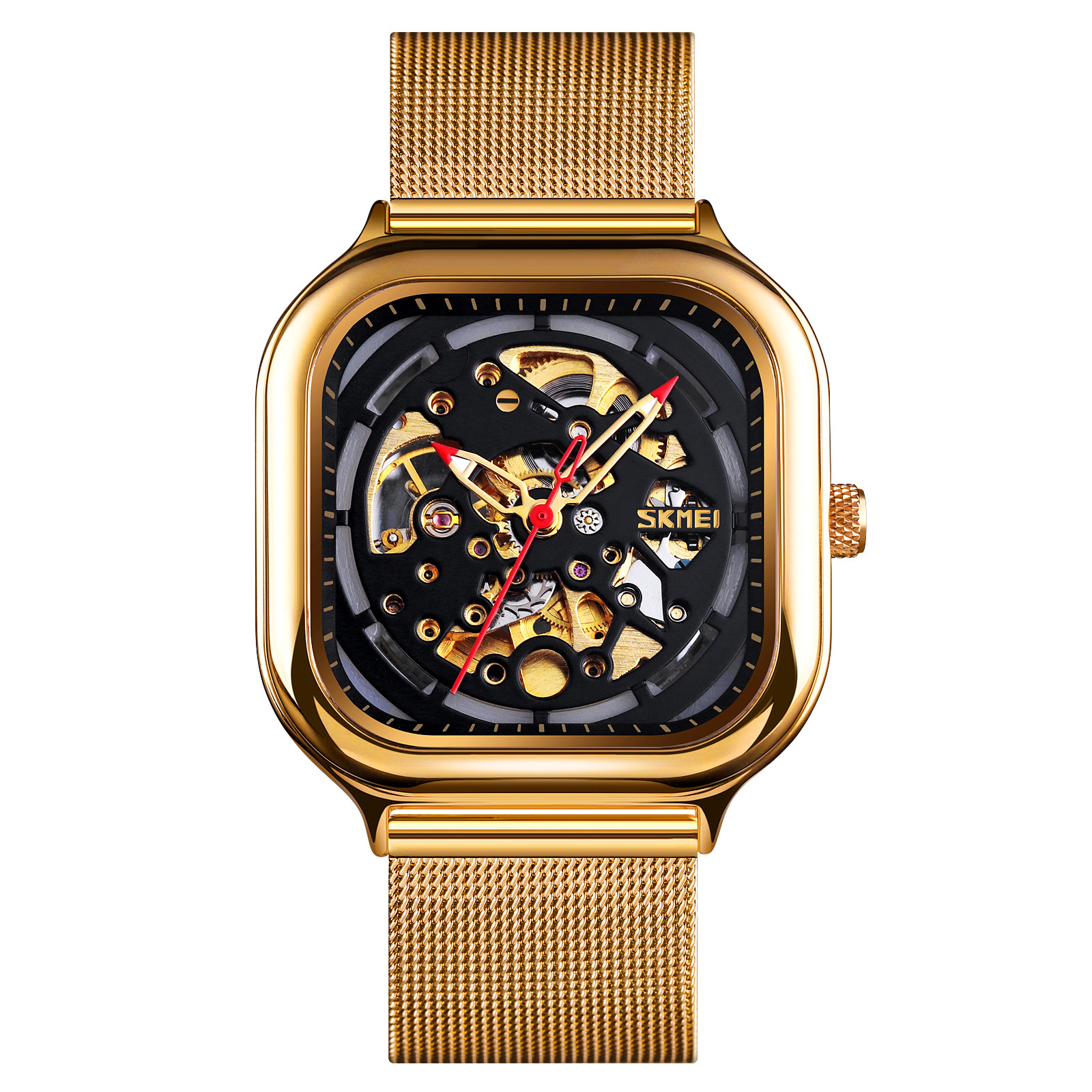 Momento Meilan acero reloj mecánico hueco 30 metros impermeable relojes de pulsera de hombre ocio comercio exterior lote mezcla lote personalizado