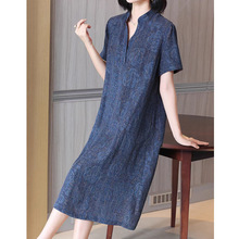 跨境香云纱真丝连衣裙女2025夏季新款气质桑蚕丝大码女装裙子