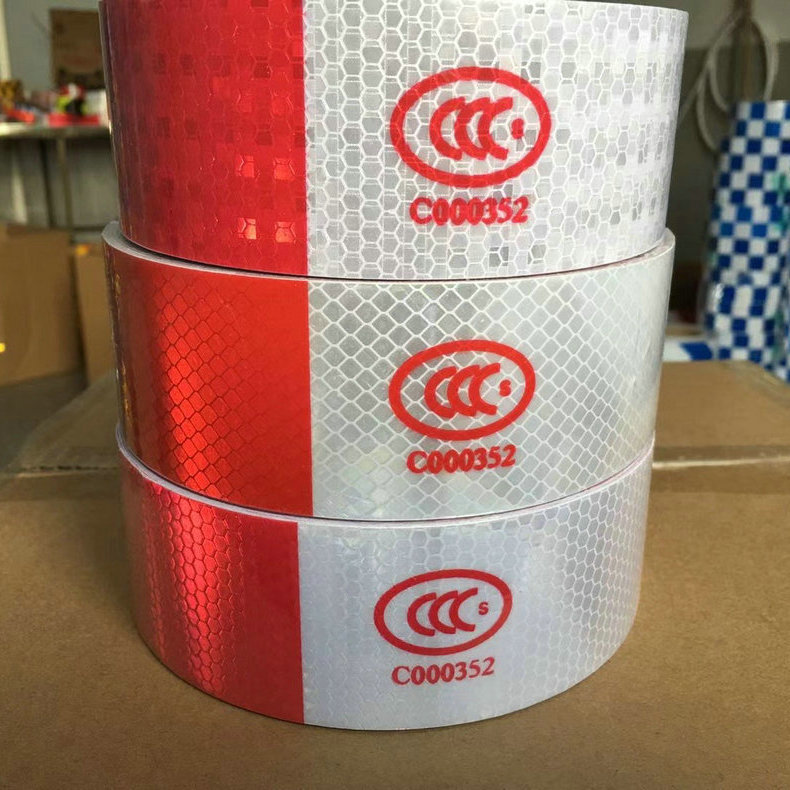 供应货车 红白相间反光贴条纸车身贴 夜光交通警示反光膜胶带