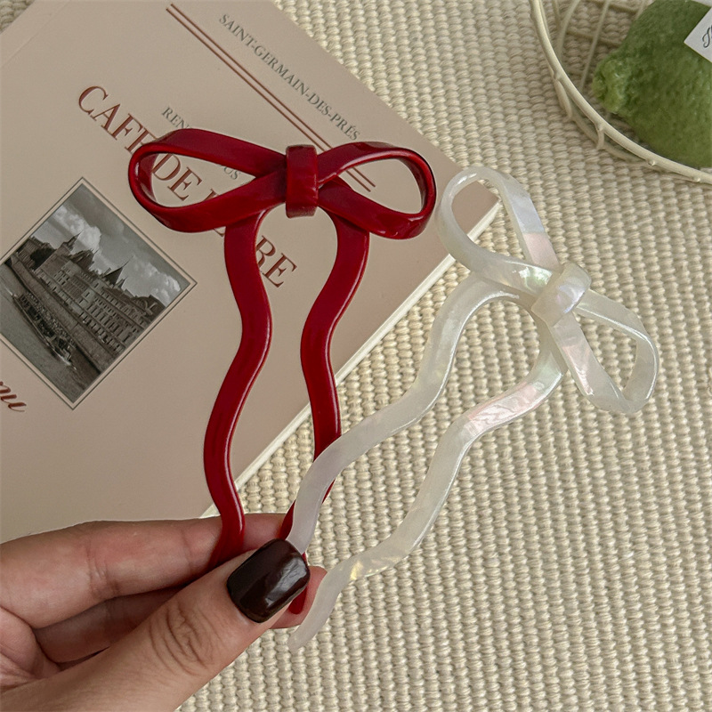 15g Weight Hairpin Hair Accessories Type 1 Piece Quantity Party, Festival Occasion Acetic acid sheets Material Bow Knot Pattern Women's Gender Princess, Sweet Style Women's Princess Sweet Bow Knot Acetic Acid Sheets Hairpin 3
