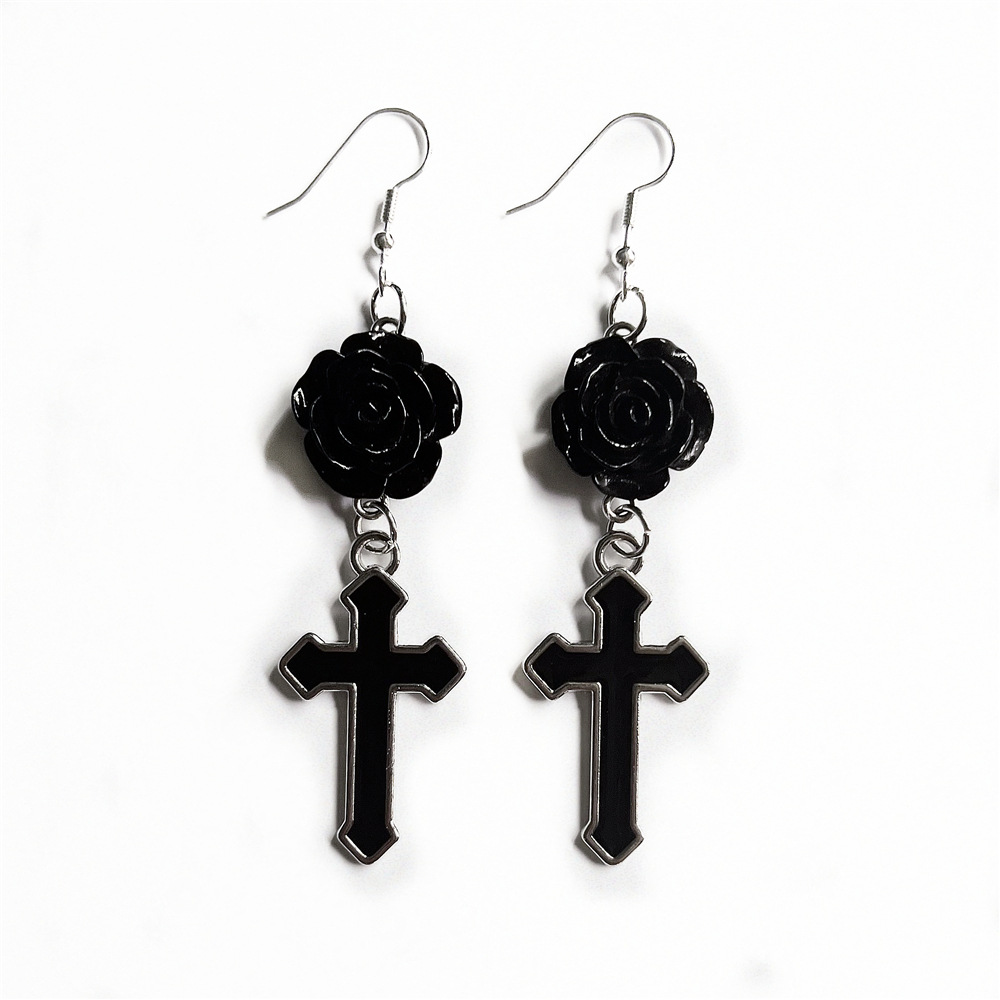 18g Weight Drop Earrings Classification 1 Pair Casual Retro Cross Flower Butterfly Plating Hollow Out Alloy Drop Earrings