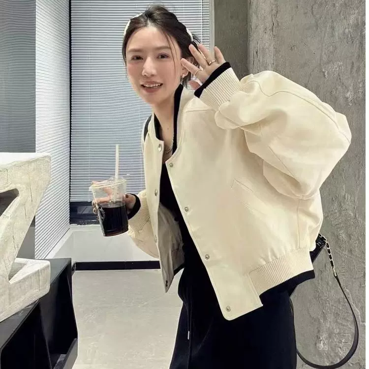 外贸春秋棒球服女新款学院风韩版宽松个性帅气夹克外套开衫上衣薄