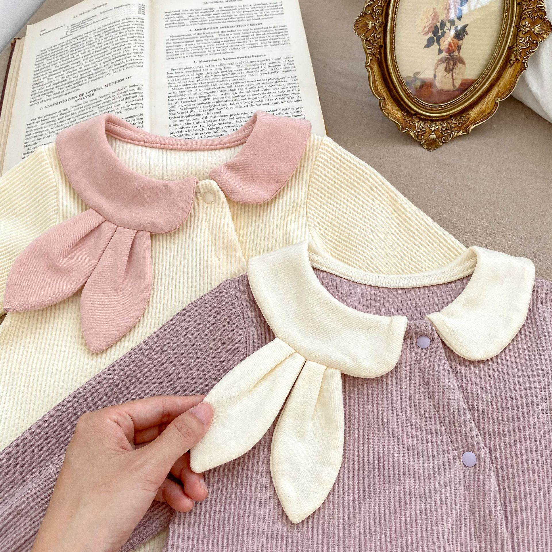 Cotton Fabric Type Basic Stripe Solid Color Cotton Girls Jumpsuits