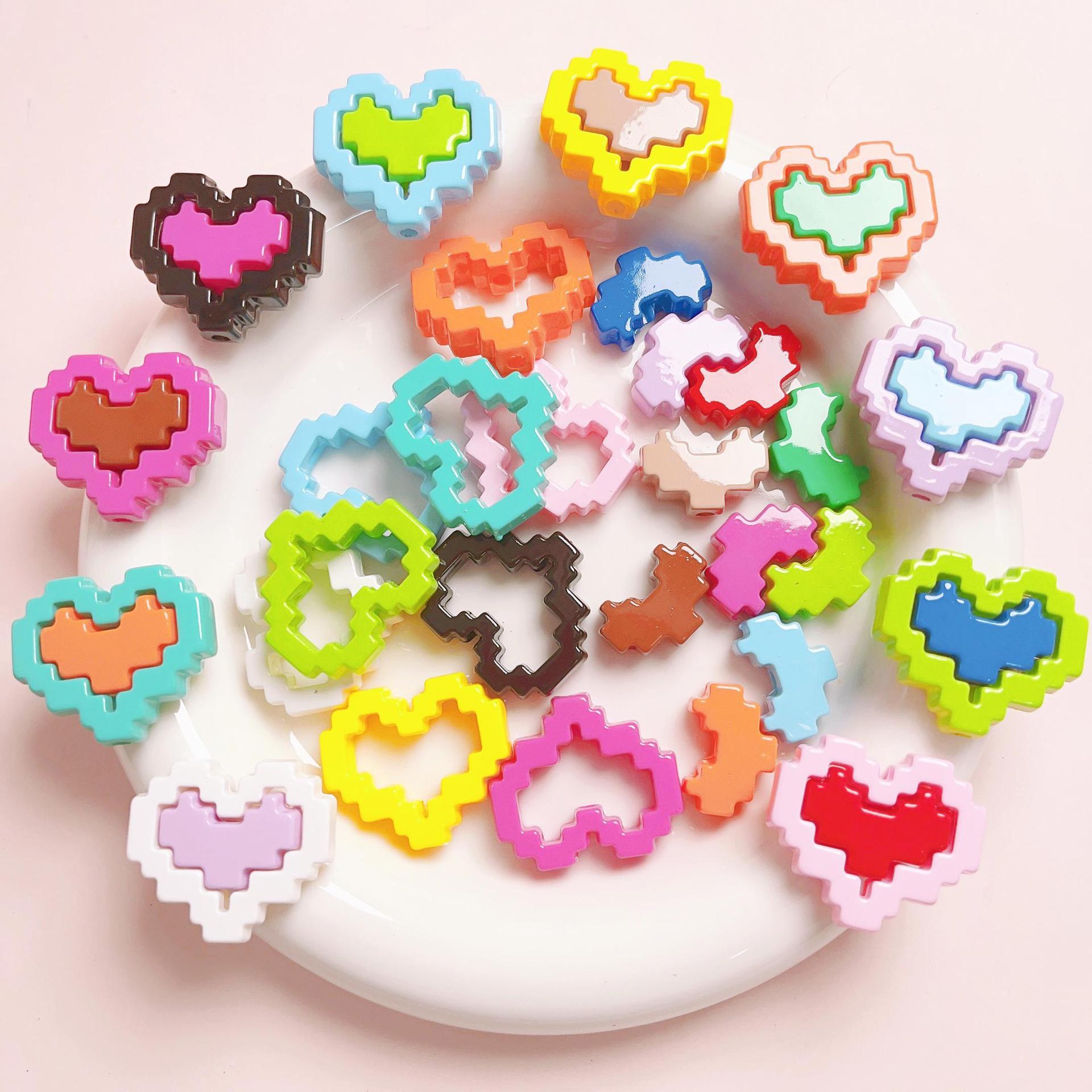 10 PCS/Package Arylic Heart Shape Beads display picture 1