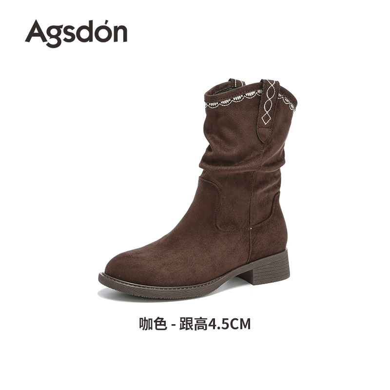 Botas Corto de Dengbocken 2026 nuevo otoño invierno grueso botas de pila Meilad Western retro botas Martin image 8