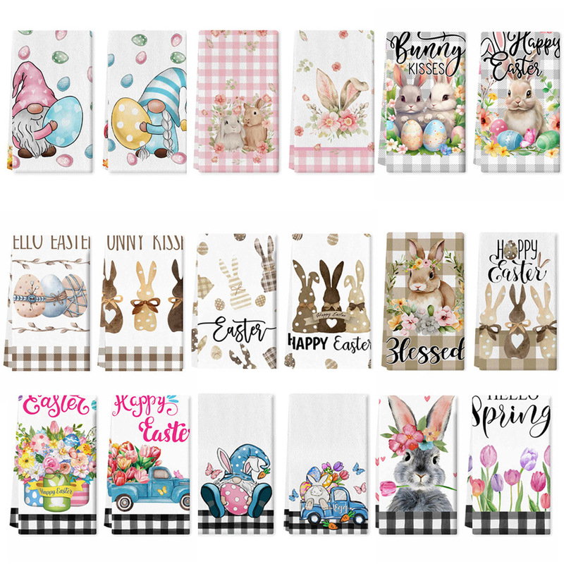 Super Soft Polyester Easter Kitchen Towel Easter Egg Bunny Hand Towel Spring Decorative Dishwashing Towel Super Soft Polyester Easter Kitchen Towel Easter Egg Bunny Hand Towel Spring Decorative Dishwashing Towel