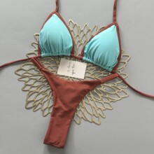 P 41340 Solid strapless ��� bikini ��ɫ�����װ���Ȼ���ɳ̲
