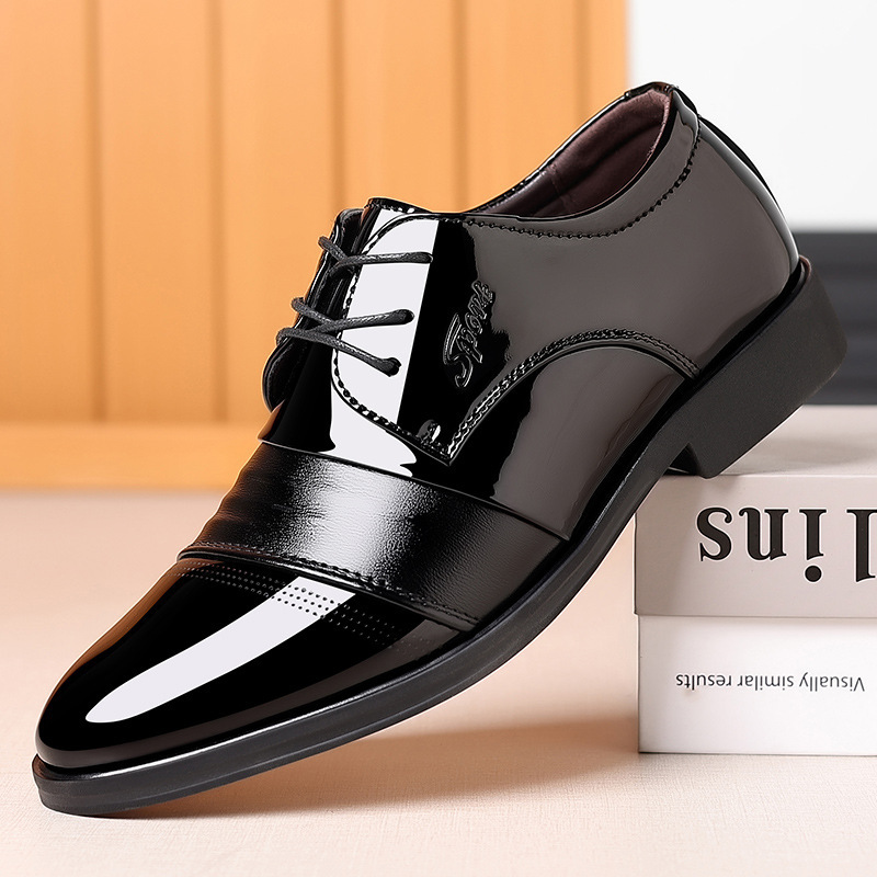 Leather Shoes Men's Summer Business Dress Large Size Black Casual Height Increasing Wedding Suit Breathable British Groom Men's Shoes Leather Shoes Men's Summer Business Dress Large Size Black Casual Height Increasing Wedding Suit Breathable British Groom Men's Shoes