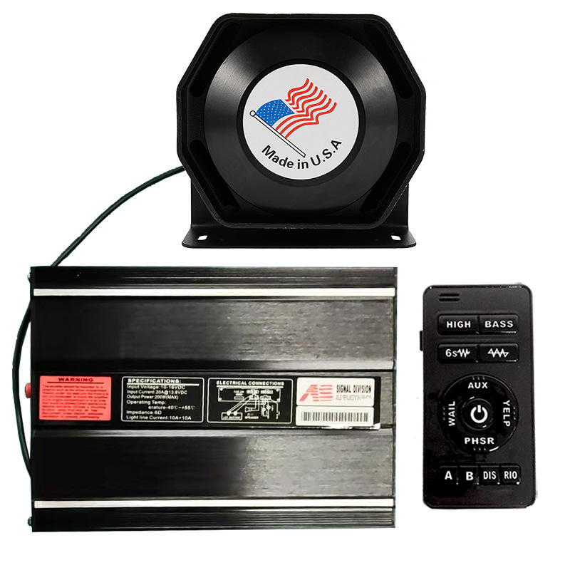 Wireless 200W siren speaker, 12V car loudspeaker, AS high-pitched alarm, AS7200A+ octagonal speaker