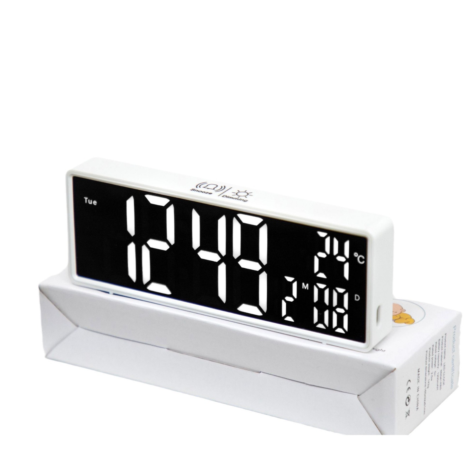 Directo de fábrica de plástico cuadrado electrónico despertador multifunción se puede utilizar como espejo de reloj electrónico simple estilo coreano