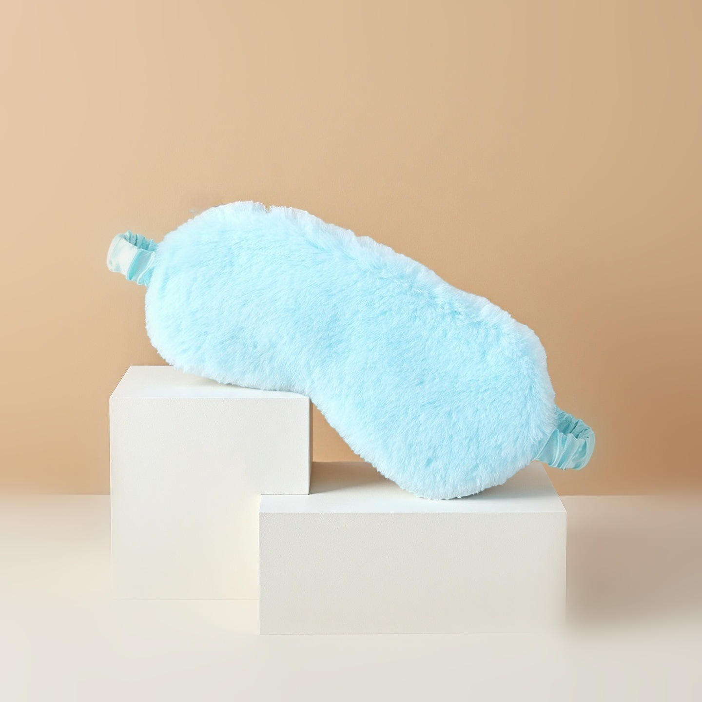 Bunny Plush Sleep Eye Mask in Purple Faux Silk Blackout Breathable Design — detail image 5
