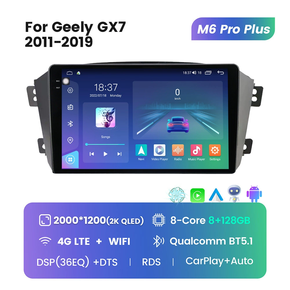 Suitable for Geely GX7 11-19 modified Android large screen mid-control vehicle navigation M6Pro 8+256G