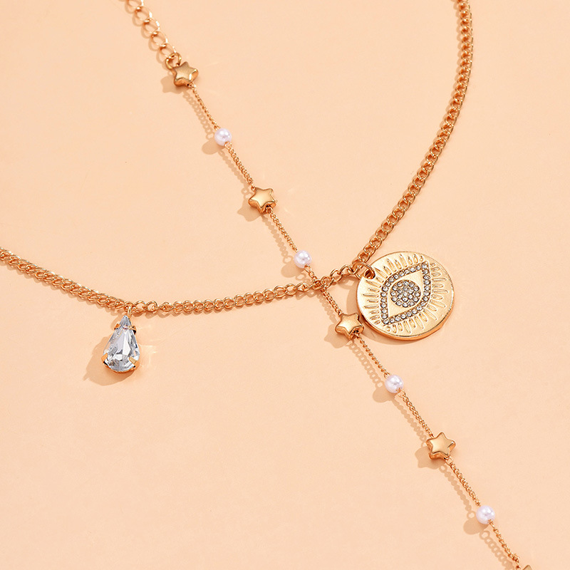 1 Piece Original Design Eye Imitation Pearl Alloy Plating Inlay Rhinestones Womenu0027S Pendant Neck