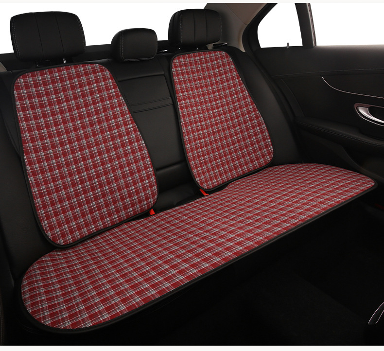 Retro Plaid Simple Breathable Four-Season Car Seat Cushion Suitable for Audi A3 A4L A5L Q3 Q5L Q2