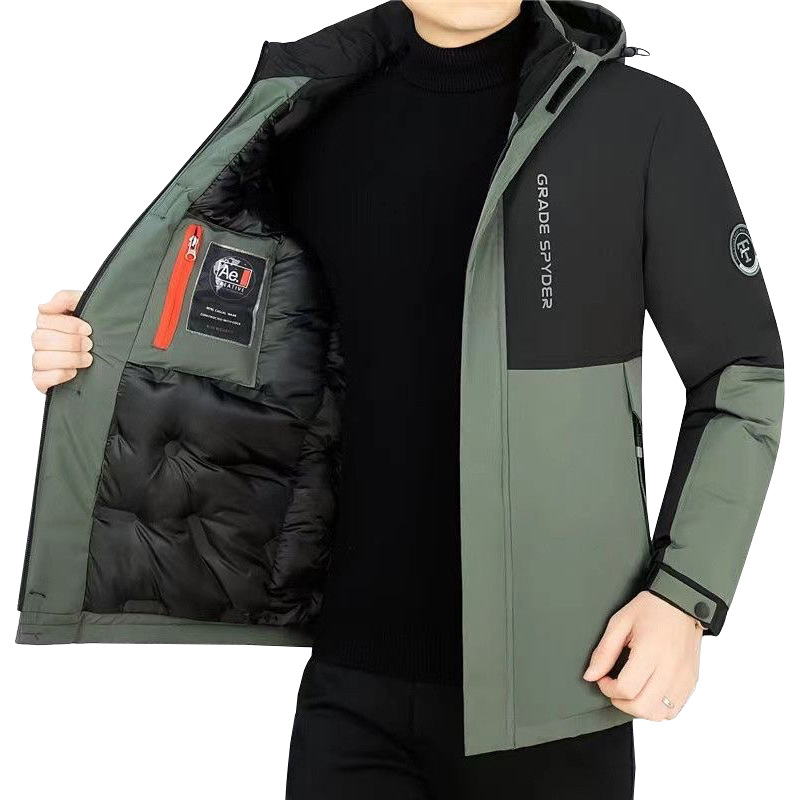 Chaqueta acolchada de algodón con capucha casual para hombres de mediana edad Chaqueta acolchada de algodón engrosada invierno cálido invierno abrigo de papá chaqueta acolchada de algodón