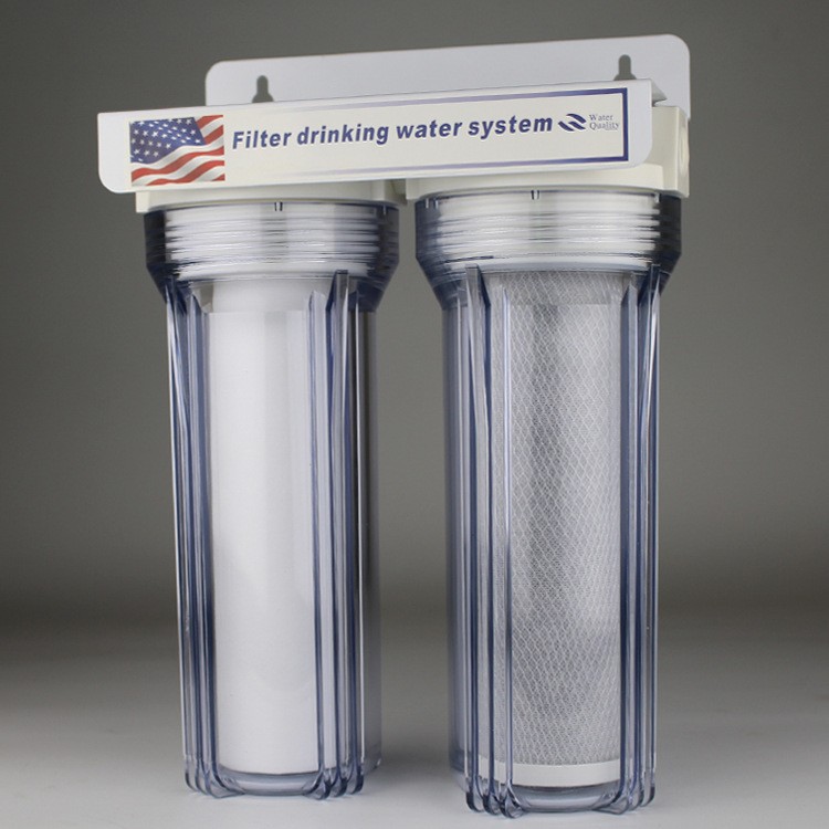 Filtro frontal de una sola etapa engrosada a prueba de explosiones purificador de agua elemento de filtro de bricolaje doble de tres niveles Filtro de tubo transparente al por mayor