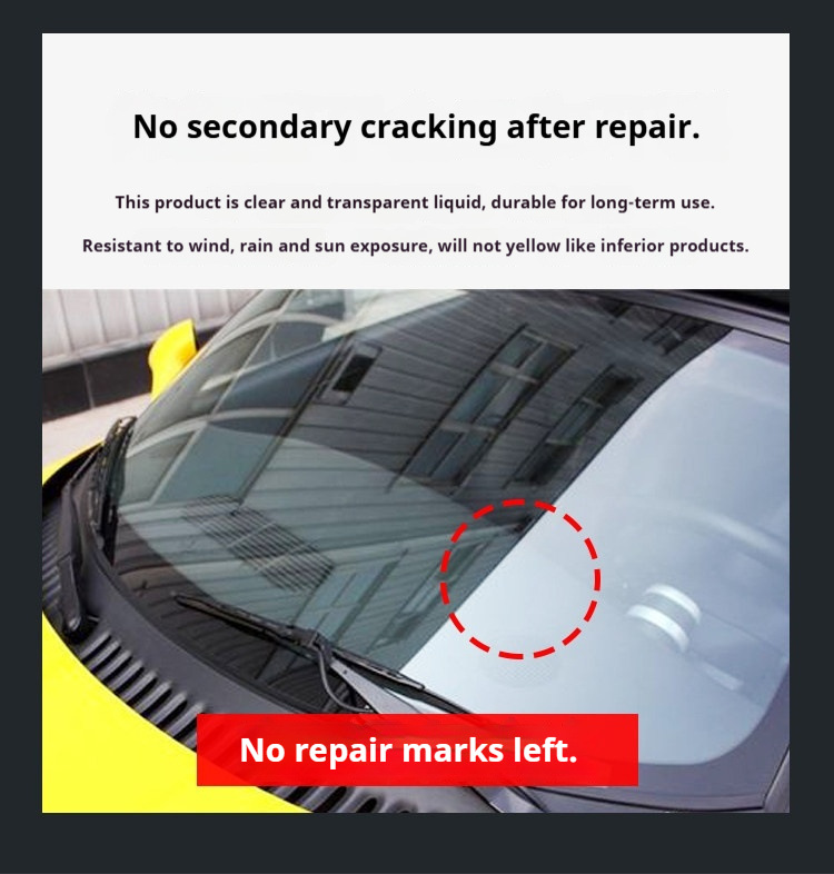 Car glass repair fluid, window crack filling adhesive, self-repairing liquid for front windshield cracks, resin glue