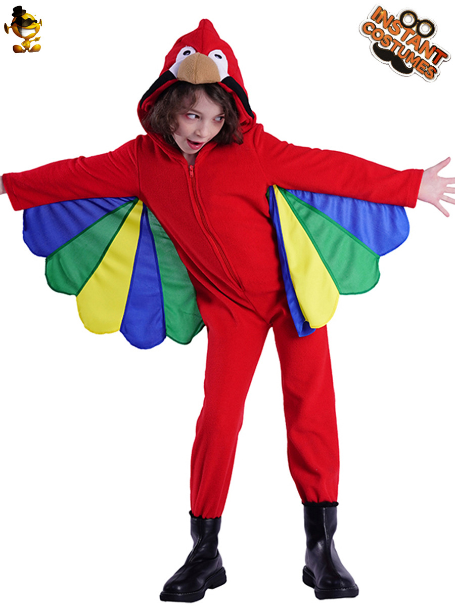 Los niños de Halloween lindo loro rendimiento apoyos traje niños animal juego de rol etapa rendimiento traje