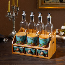 廚房陶瓷調料盒套裝油瓶組合裝創意家用歐式雙層調味罐鹽罐調料瓶
