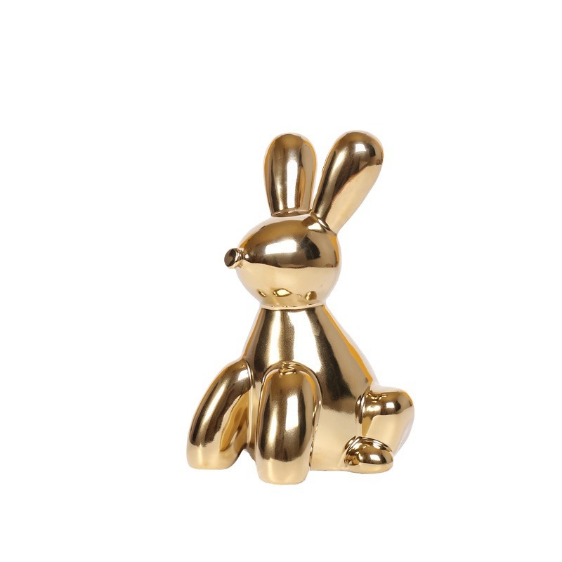 Cerámica moderna globo de oro conejo decoración de mesa decoración de la sala de estar moderna y simple