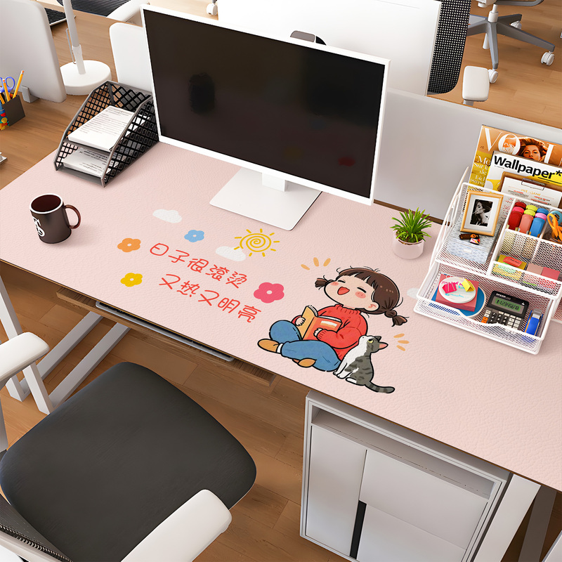 ♡ Desk Mat Office Waterproof Wipeable Girls Workstation Desk Cloth Student Study Desk Computer Desktop Protection