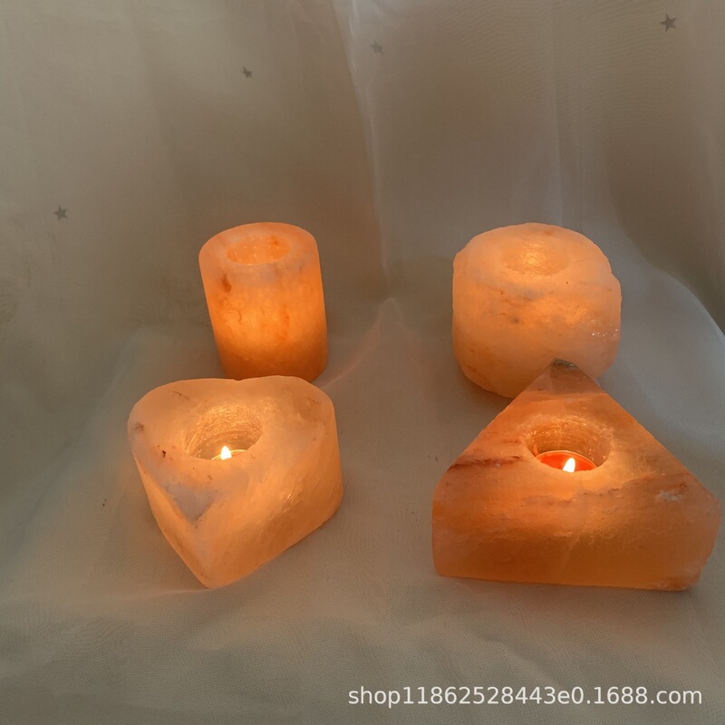 Factory wholesale Himalayan crystal salt lamp aromatherapy Salt Candle Holder salt lamp natural candle holder salt lamp