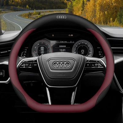 Q5L A6L A7L Q3 Q2L Steering wheel cover - q3-q5l-a6l-a7-d-type-with-car-logo-burgundy-other