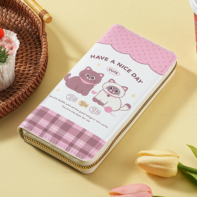 Cartera transfronteriza para mujer de dibujos animados largos lindo wallet billetera de gran capacidad billetera para mujer billetera transfronteriza