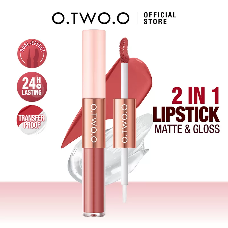 O.TWO.O Двухголовка помада SC065 Velvet Mist Matte 2-в-1 помада-блеск