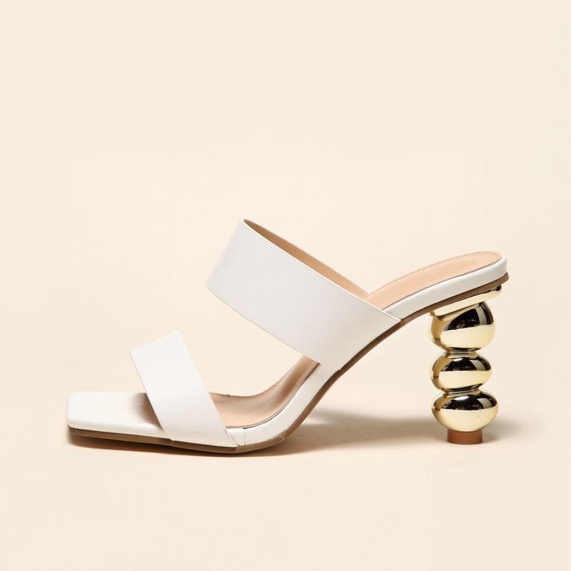 2024 summer fashion electroplated sandals and high heels for women ladies shoes special gourd heel sandals large size_senzul.com