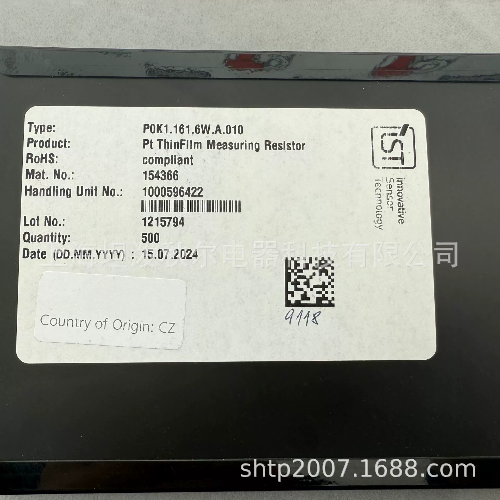 IST тонкая пленка термометрического сопротивления платины 600 °C серии (P0K1.161.6 W.A.010 Pt100)