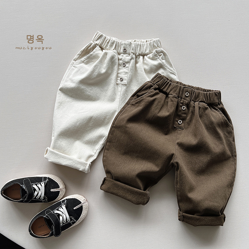 Pantalones casuales para niños y niñas, pantalones largos cálidos y versátiles para niños pequeños, ropa infantil de primavera y otoño, pantalones de forro polar para niñas.