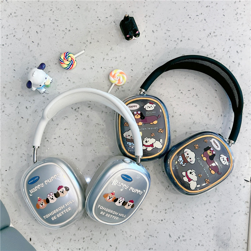 For Apple airpods Max Puppy Protective Cover Headset Bluetooth Max Headset Protective Cover Transparent Shell