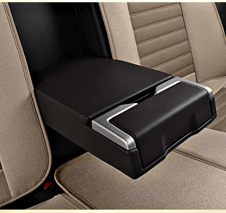 Car Seat Cushion Cover, Linen Full Surround Fabric Seat Cover, Universal for All Seasons, Summer Seat Cushion