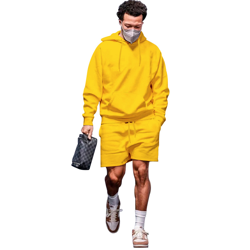 Transfronterizo 2023 Amazon Otoño e Invierno nuevos hombres sueltos traje con capucha casual todo-juego fleece forrado pareja traje hombres