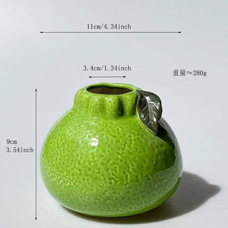 越境みかん水培創意陶磁器ザクロ花瓶生け花置物装飾プレゼントins風シミュレーション小花器|undefined
