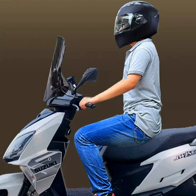 Suitable for Haojue: Motorcycle front windshield - 40cm-brown-plexiglass-stainless-steel-lifting-bracket