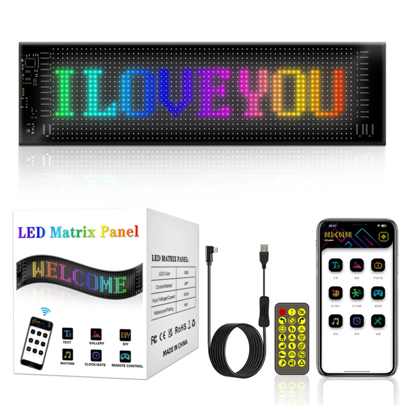 Живая лента дисплея LED подсветка, дождливые дождевые шторы, водостойкий полноцветный дисплей электронный экран, наклейки на автомобильные щиты, призрачный цвет