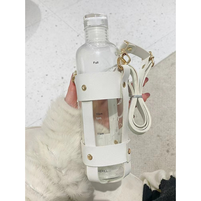 Taza de agua de vidrio para niños con escala de tiempo, alta calidad facial, transparente y portátil, taza de agua de jugo de fruta de gran capacidad