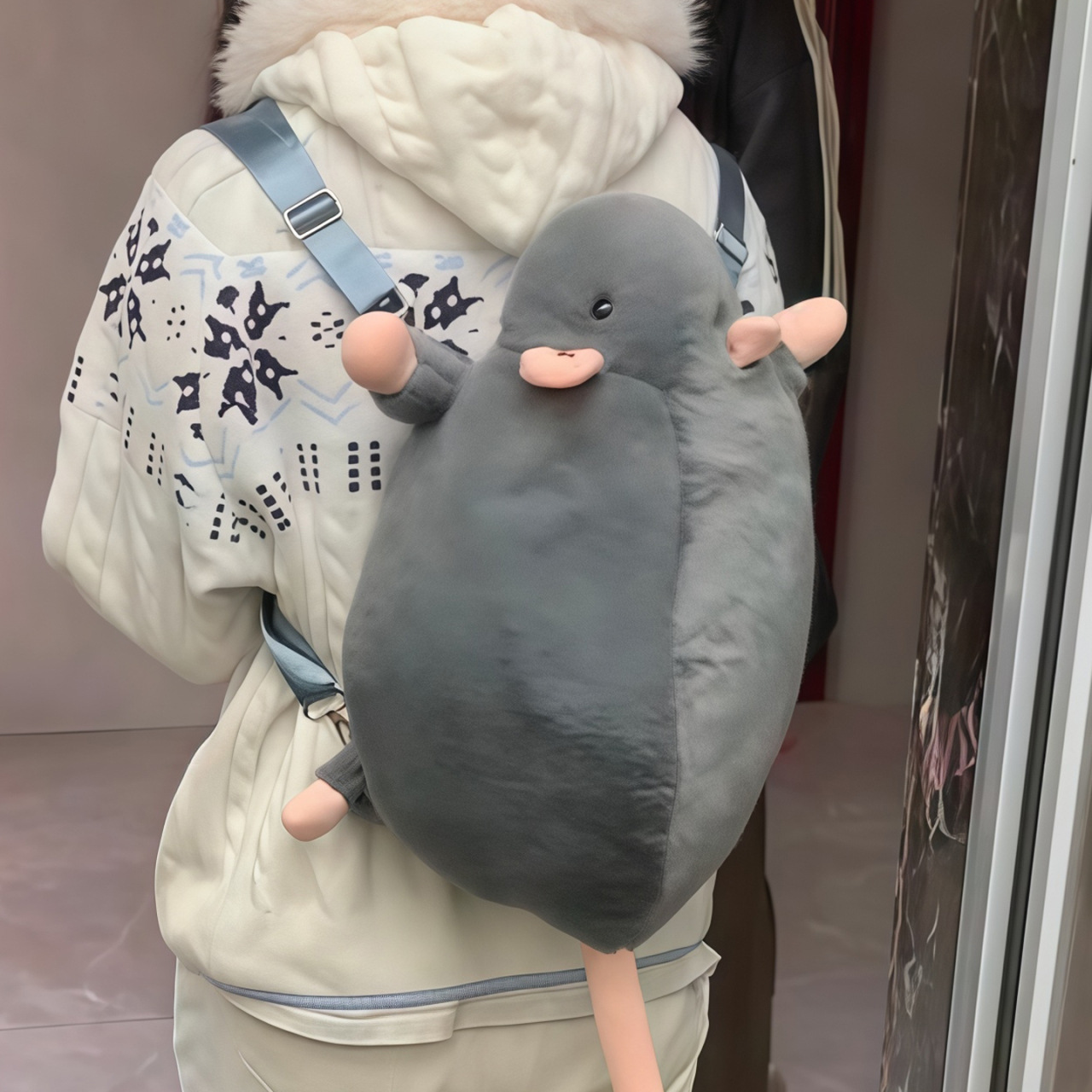 Plush Backpack with Cartoon Design for Girls, Cute Plush Toy Doll Bag, New Fashion Versatile Backpack