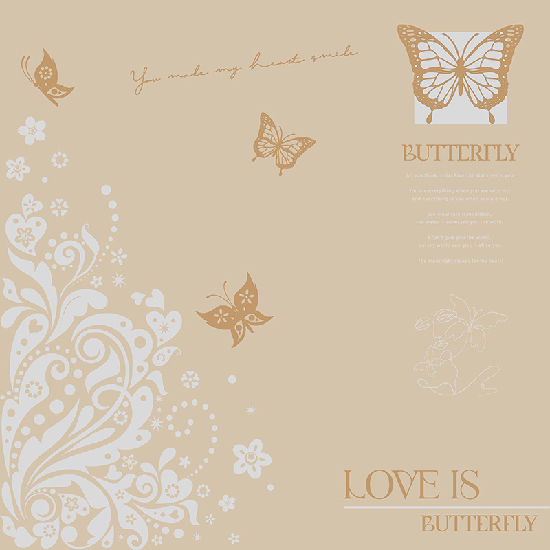 Flores fábrica de fiesta al por mayor nuevos productos transfronterizos mariposa hueca flor florista embalaje de papel impermeable material de embalaje ramo