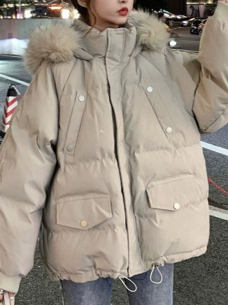 Brand short winter down jacket for elementary school students, Korean style, oversize, increased thickness
