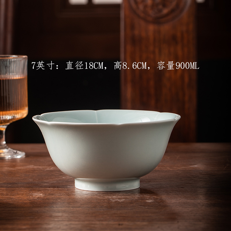 Tianqing 7inch 연꽃 국수 그릇