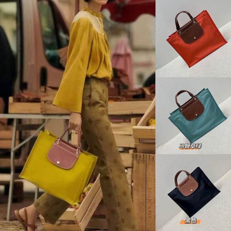 French Longxiang Bag 25 Spring New Laptop Bag Waterproof Nylon Bag Large Capacity Tote Bag
