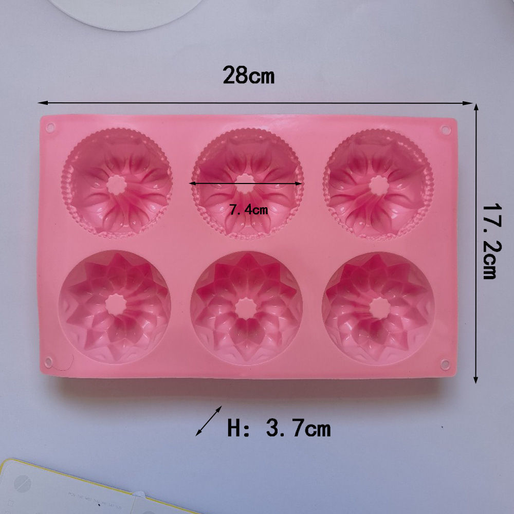 6 Lian Savarin Crown 202 molde de silicona pastel helado pudín molde de postre jabón utensilios