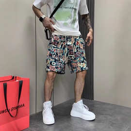 直筒宽松运动裤男生夏季新款青春流行五分裤时尚潮牌休闲短裤男装