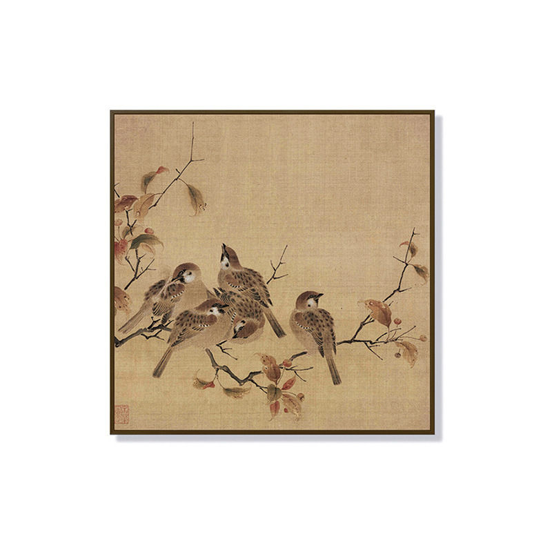 宋代美学花鸟装饰画复古禅意国风挂画新中式茶室办公室书房壁画|undefined