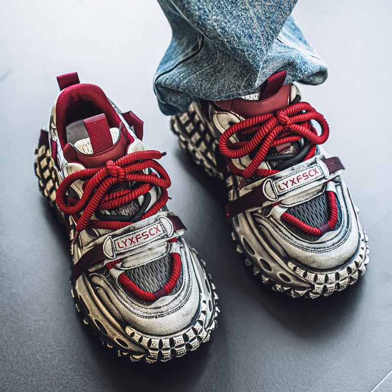2025 Autumn New Dad Thick Sole Height Increasing Lace-up Men's Trendy Versatile Sports Casual Shoes_vogvips.com