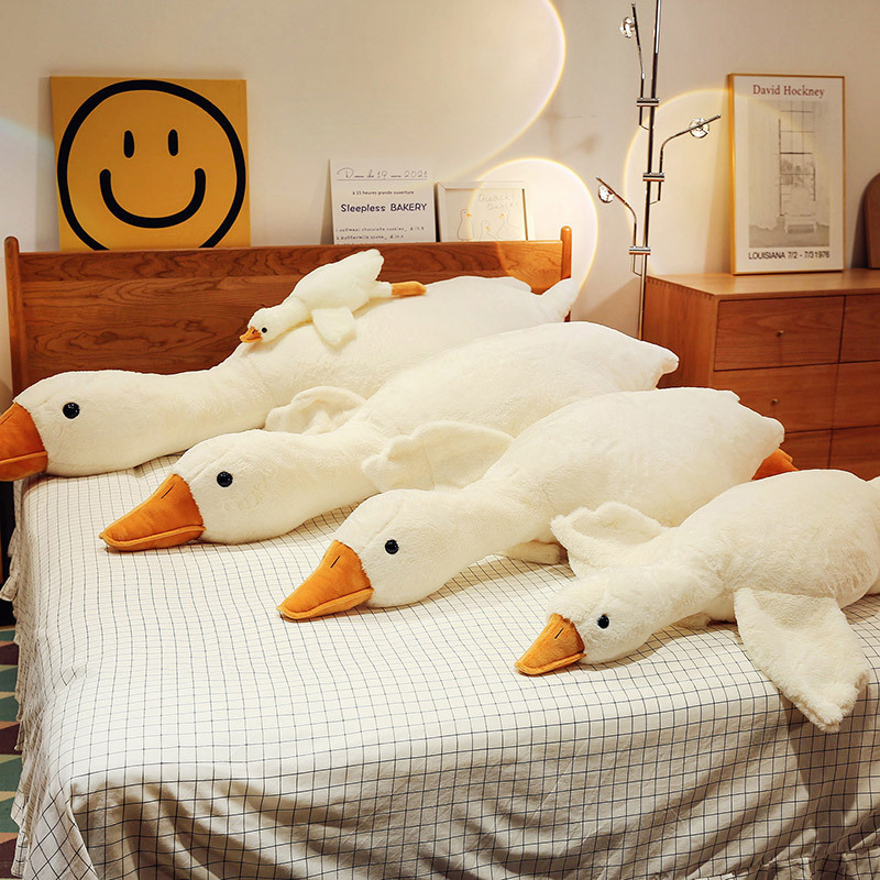 Cross-border Big White Goose Pillow Doll Girl Sleeping Leg Pillow Foreign Trade Plush Toy Swan Cushion Gift