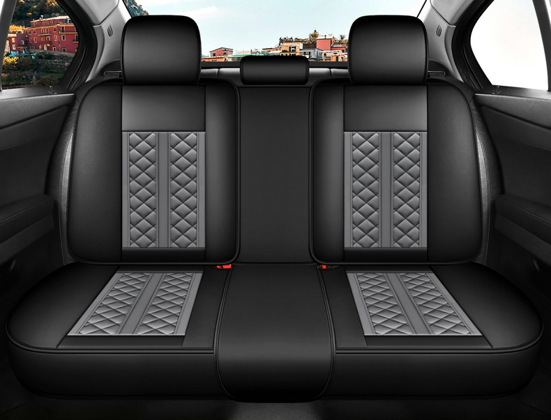 New Amazon Foreign Trade Model Five-Seater Full Leather Diamond-Shaped All-Season Comfortable Breathable Car Seat Cushion Cover
